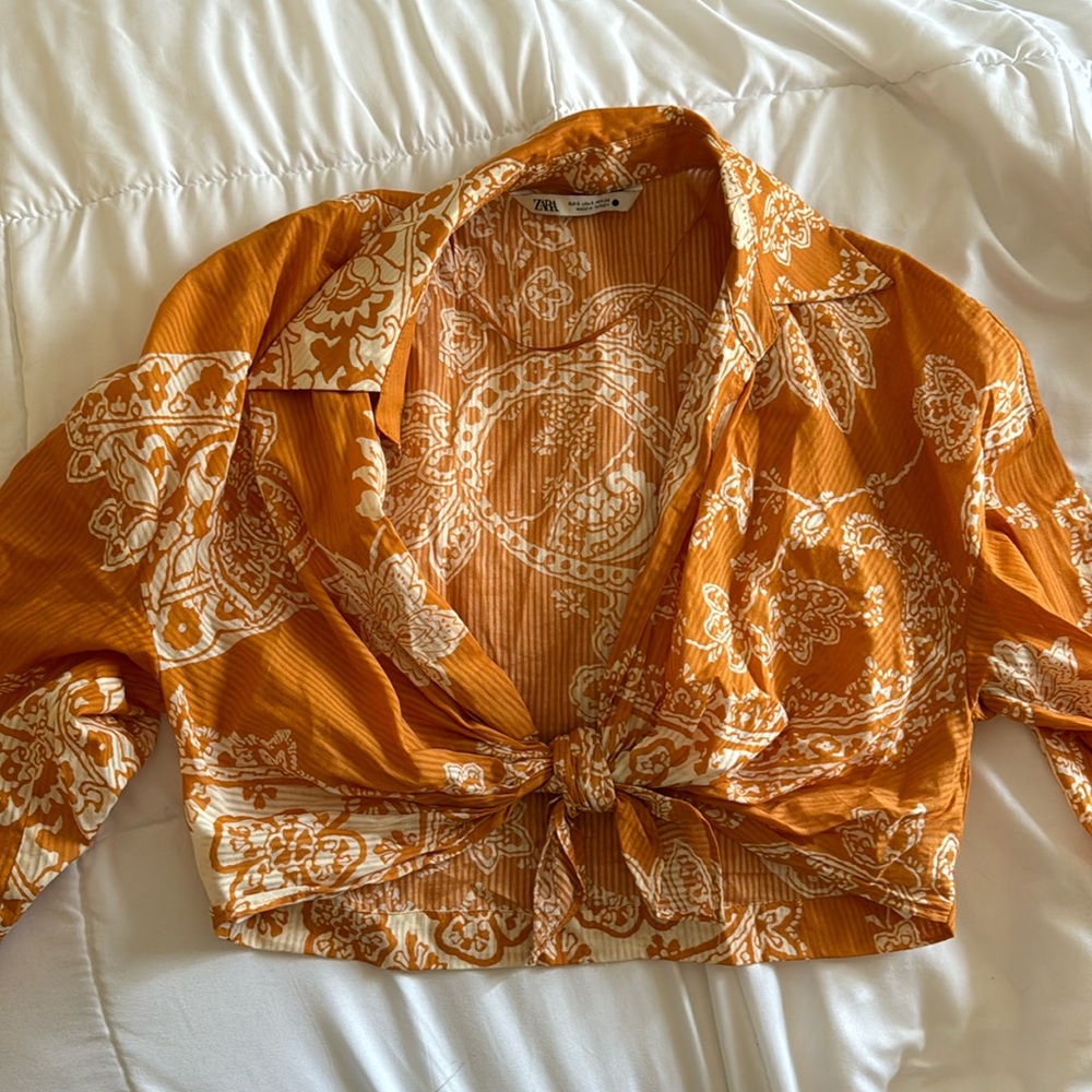 Zara tie-front top